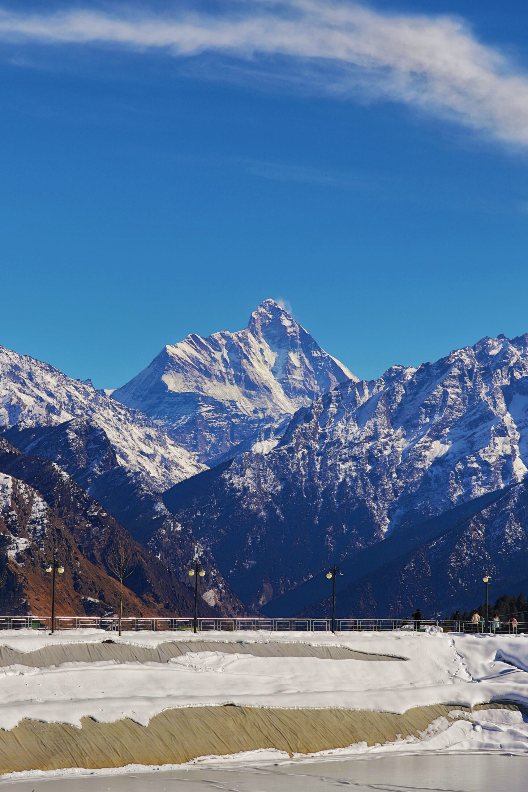 Nanda Devi peak visible from the Pindari Glacier trek route